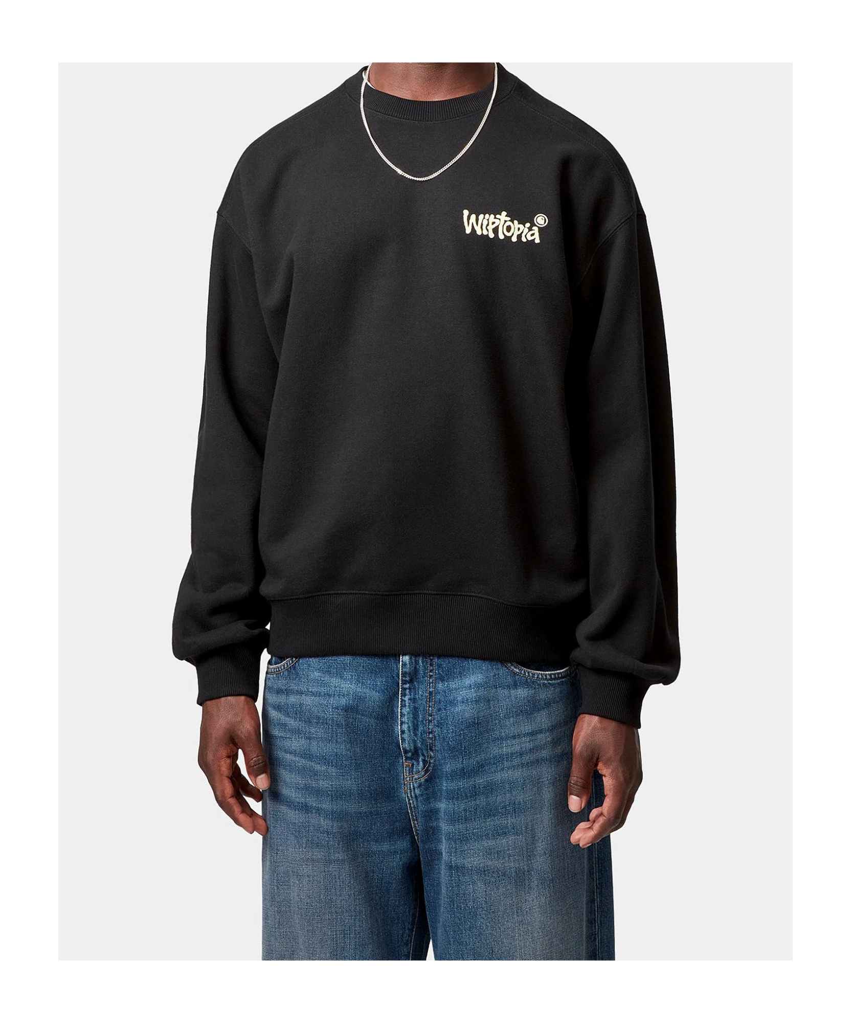 Carhartt Black Heavyweight Jersey Wiptopia Sweatshirt In Black