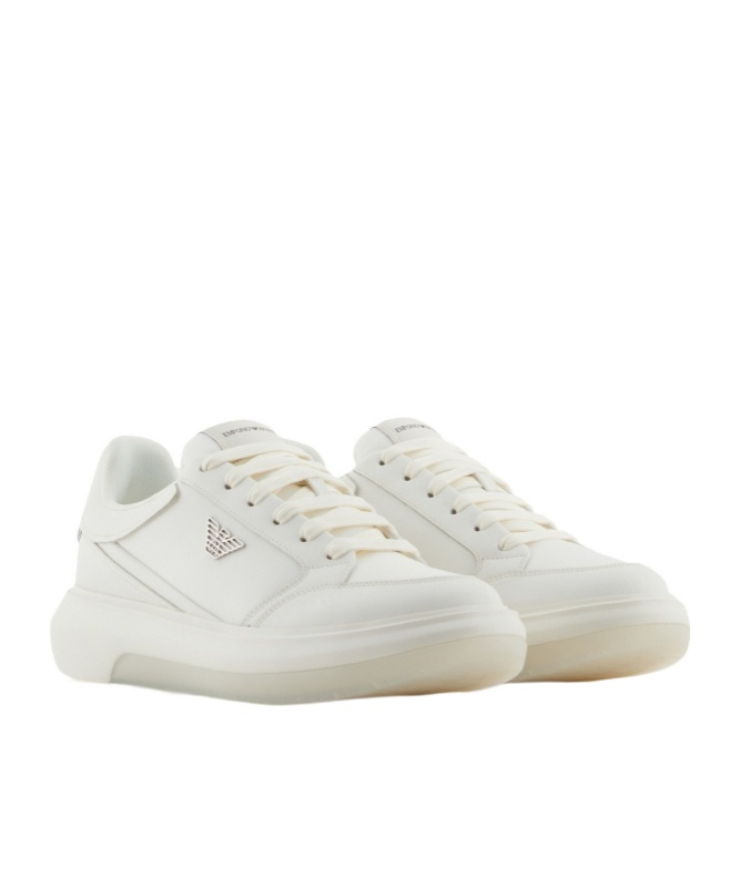 Emporio Armani Men's Logo Sneakers In White