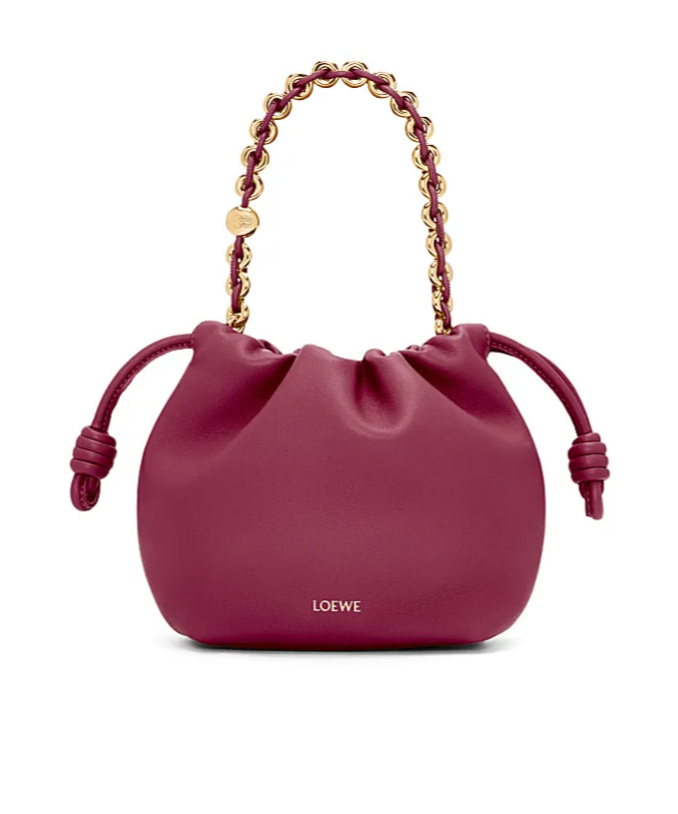 Loewe Mini Puzzle Leather Shoulder Bag In Red