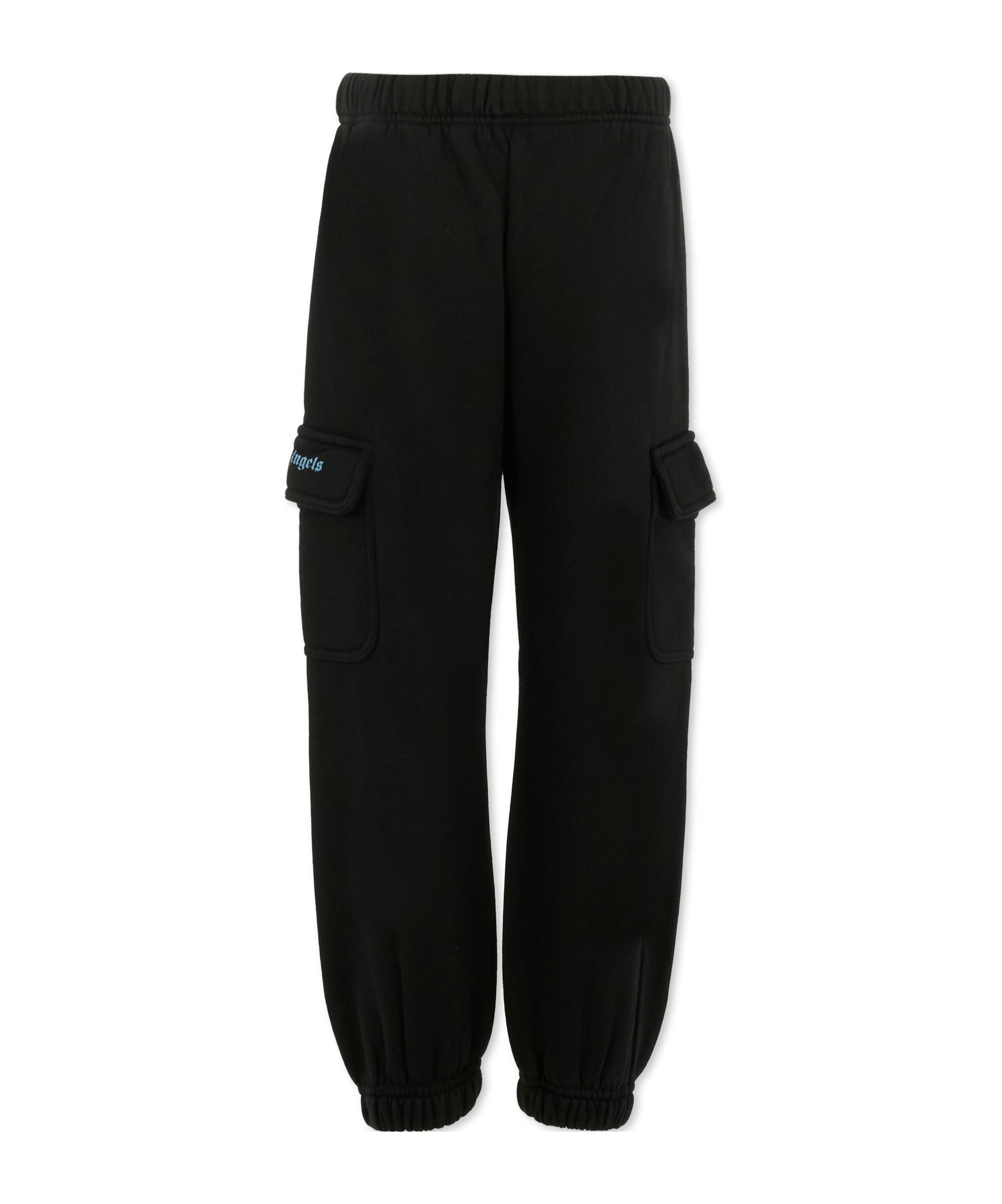 Palm Angels Drawstring Cargo Trousers In Black