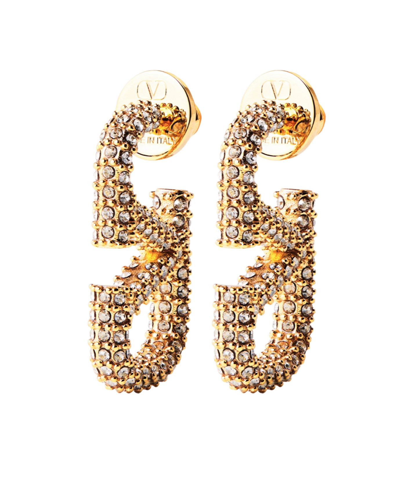 Valentino Garavani Crystalencrusted Logo Drop Earrings In Multicolor