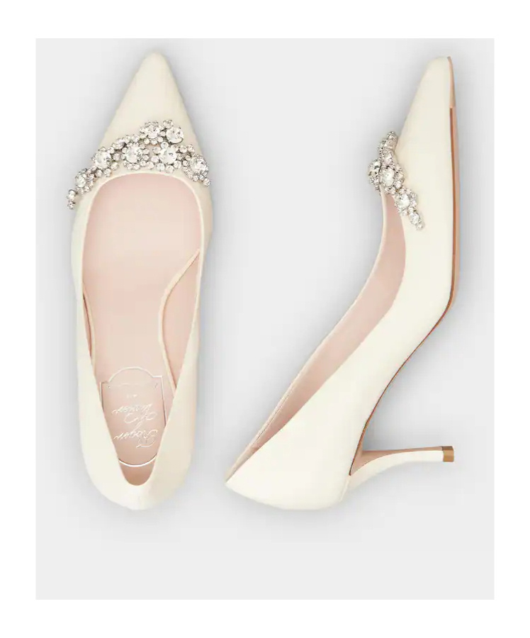 Roger Vivier Efflorescence Pumps In Leather In White