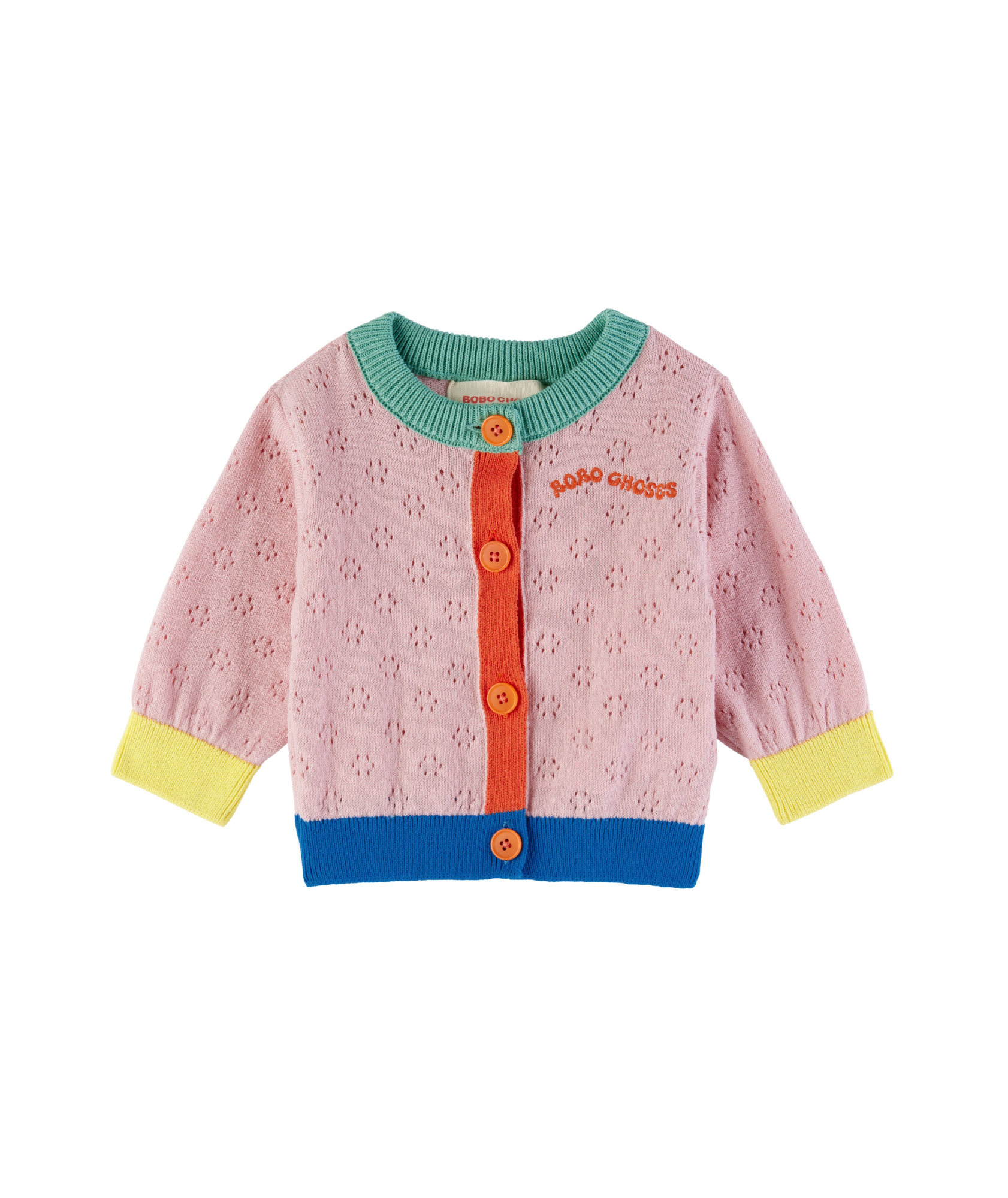 Bobo Choses Long-sleeved Cardigan In Light Pink