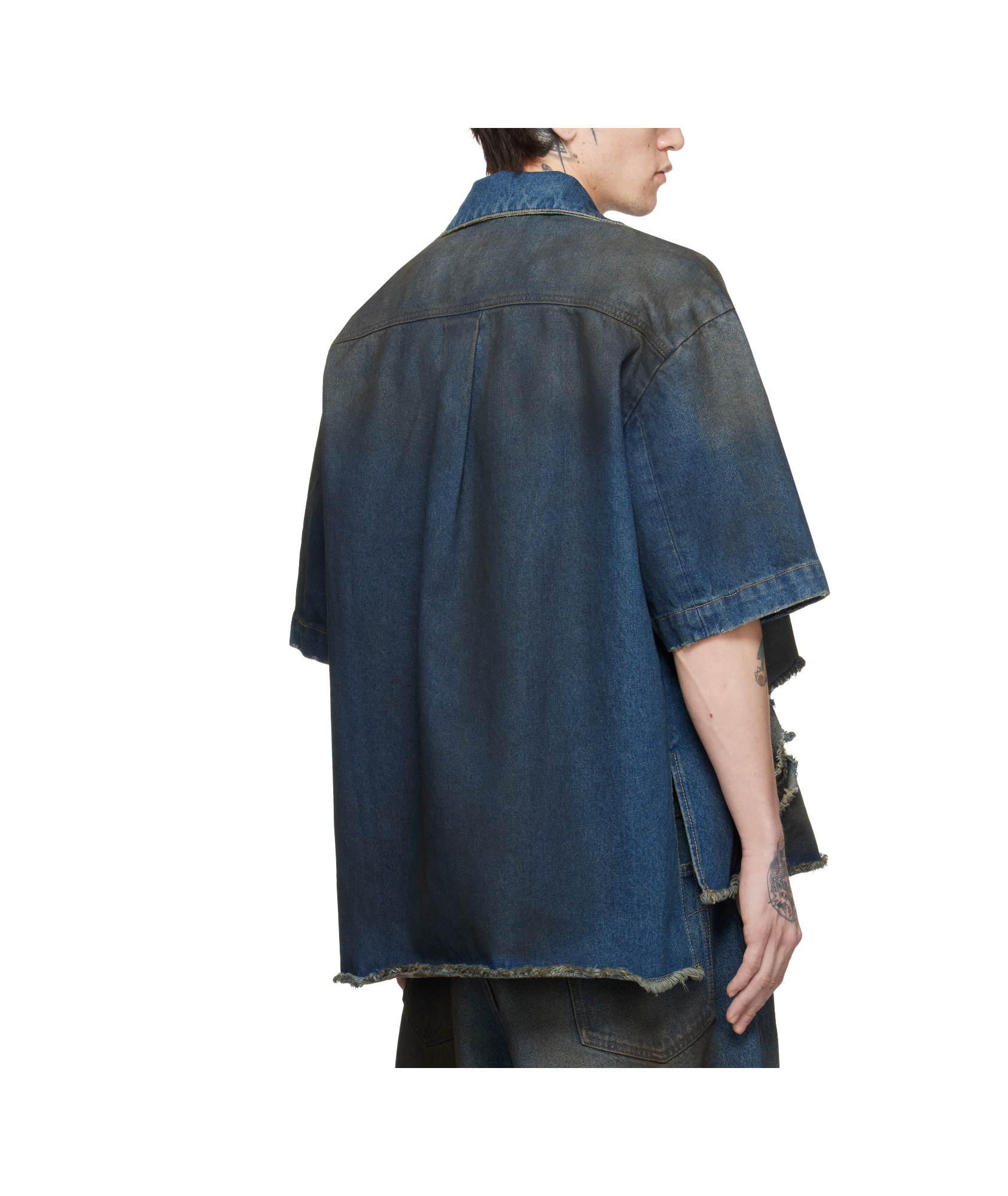 Lu'u Dan Blue Boxy Denim Shirt In Blue