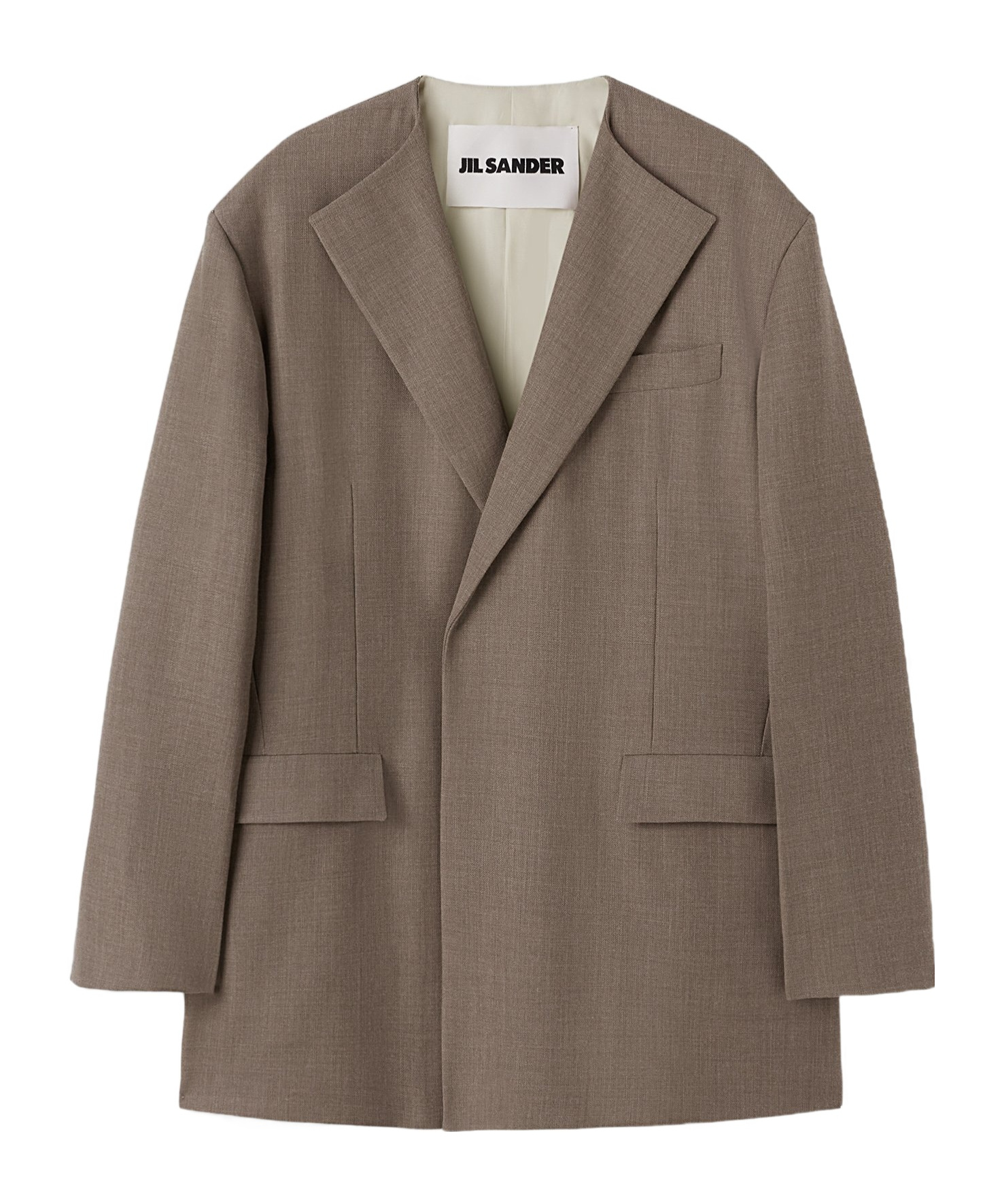 Jil Sander Single-breasted Wool Blazer In Brown