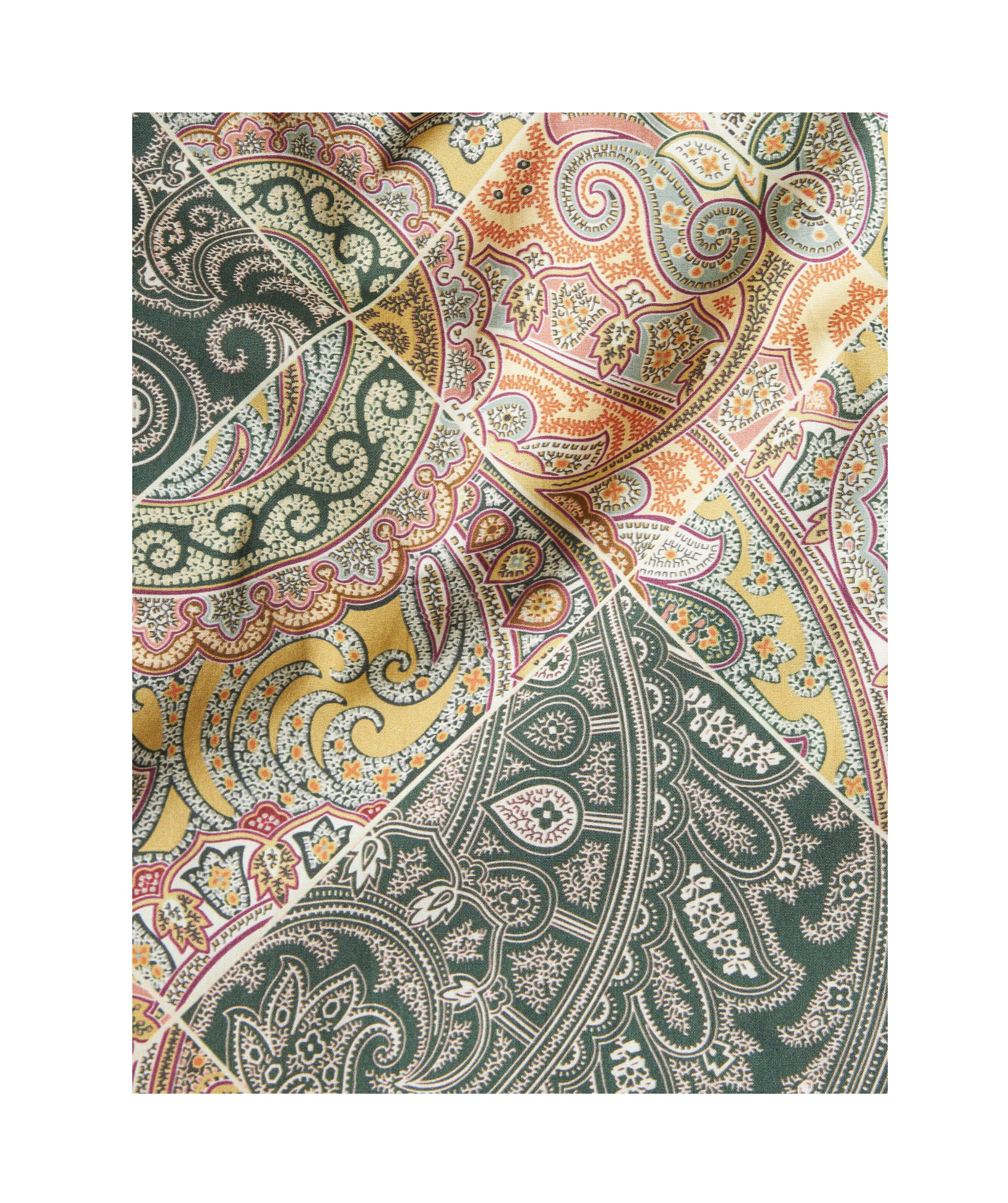 Etro Printed Popeline Shirt With Patchwork Paisley Print In Nude
