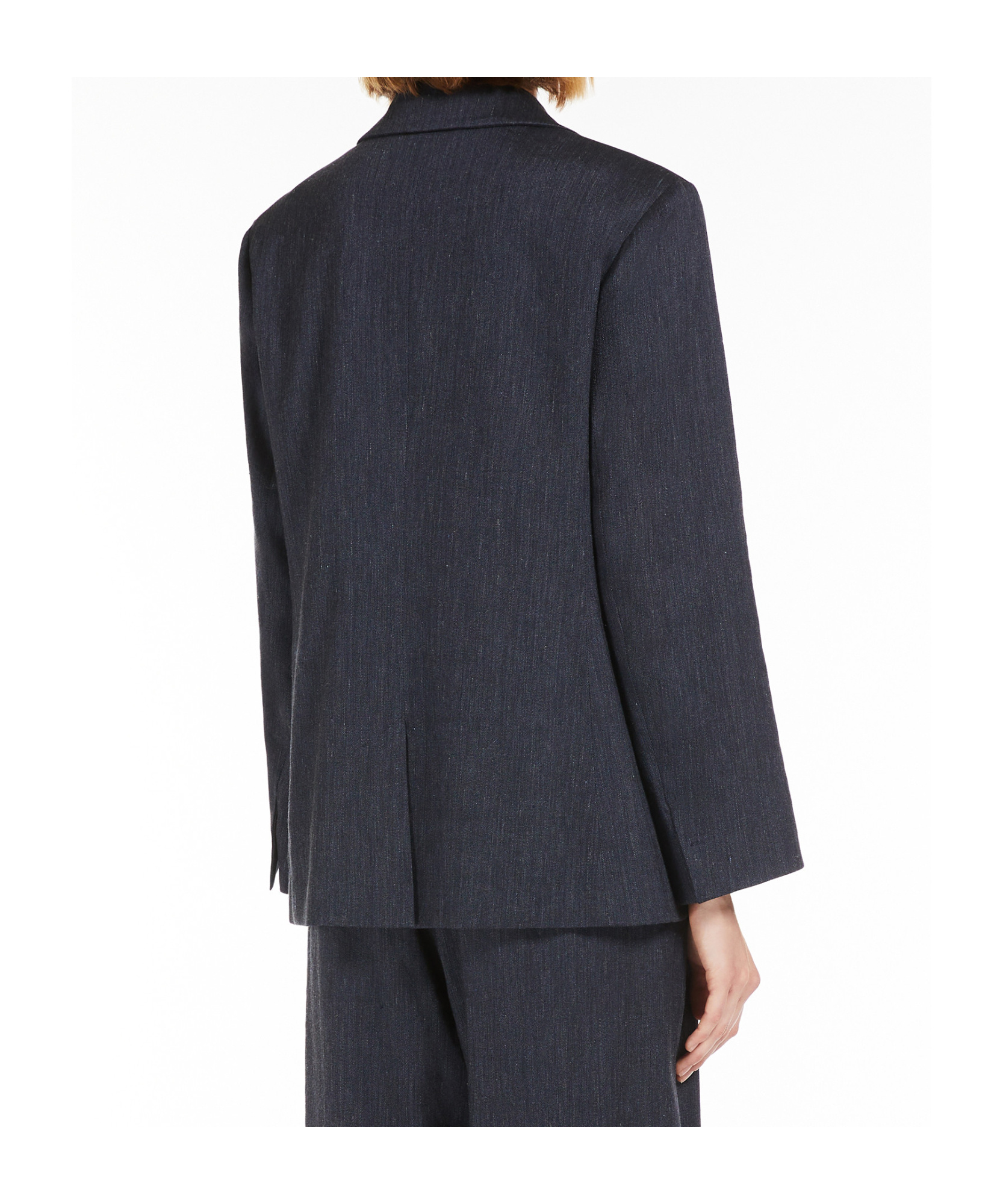 Max Mara Denim Effect Single-breasted Jacket In Black