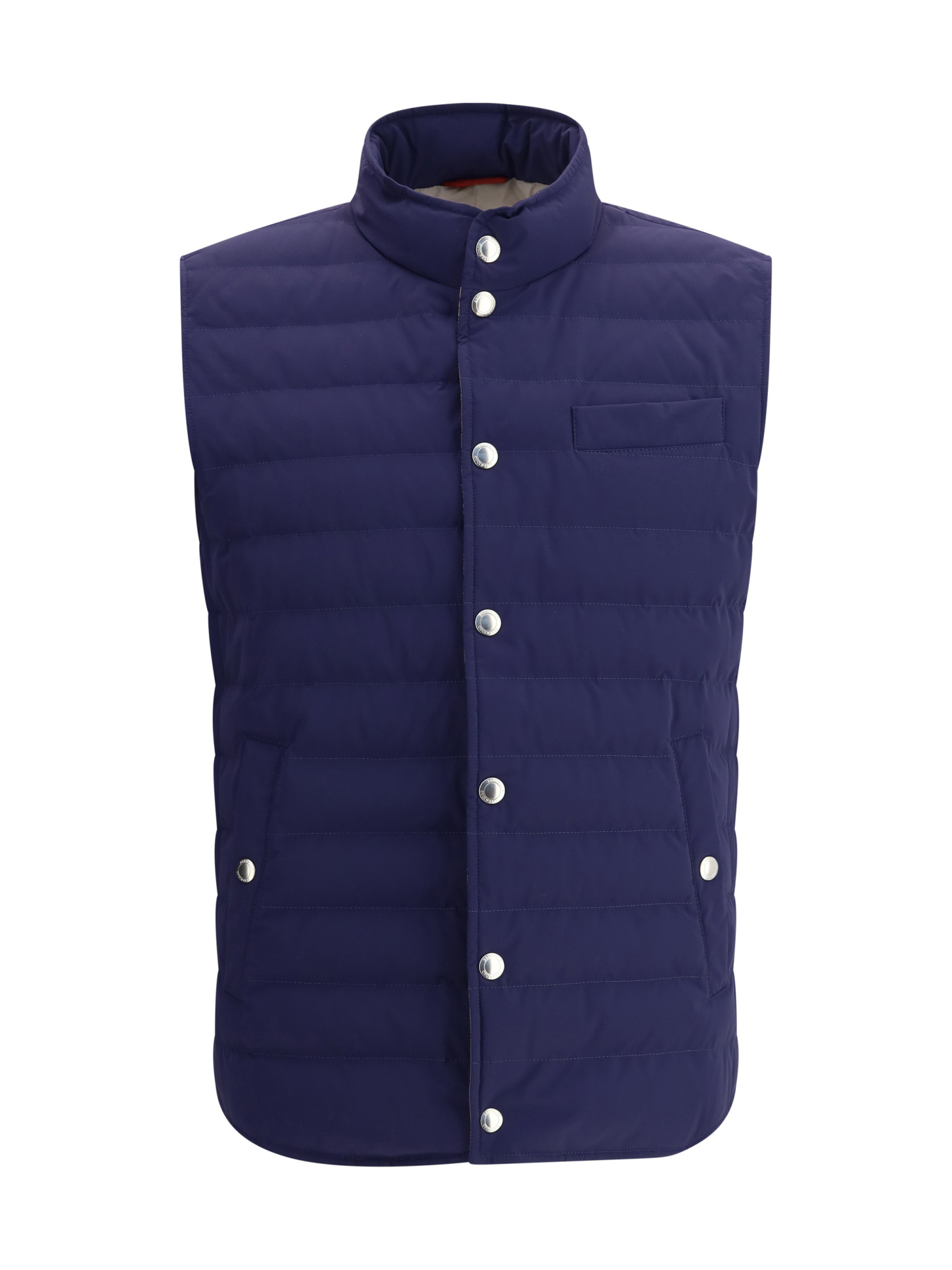 Brunello Cucinelli Down Vest In Blue