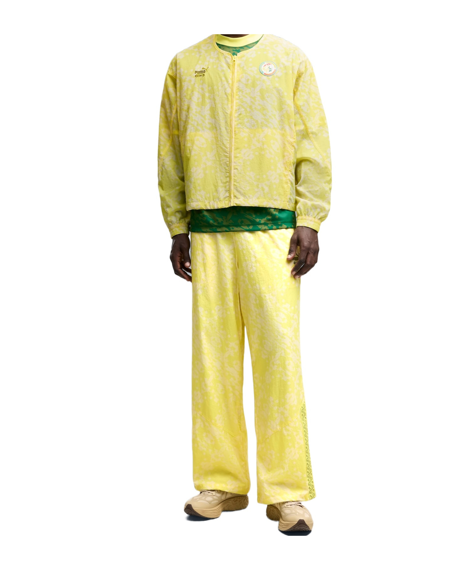 Puma All-over-pattern Zip-up Jacket In Yellow