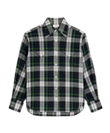 Celine Shirt In Tartan Cashmere In Green