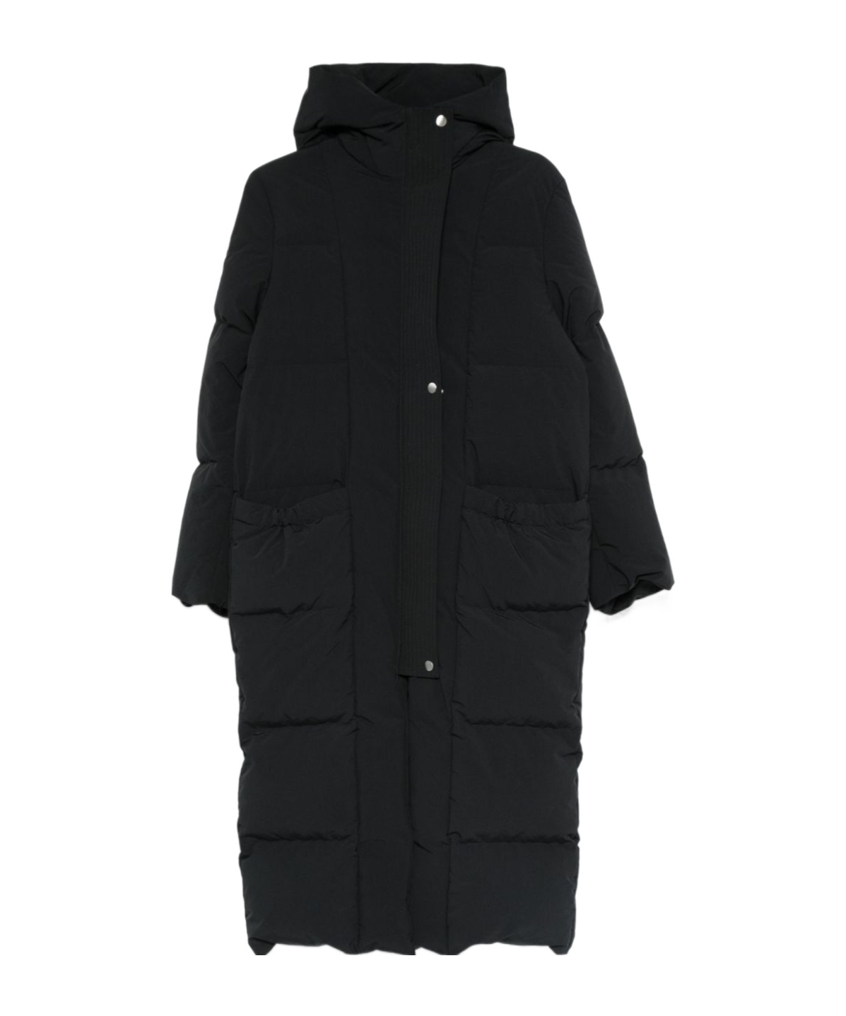 Jil Sander Quilted Down Coat In Black