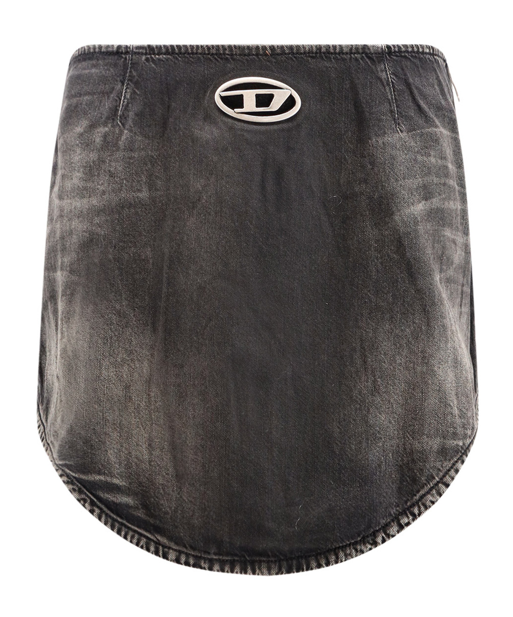 Diesel Black Denim Miniskirt Vintage Effect In Gray