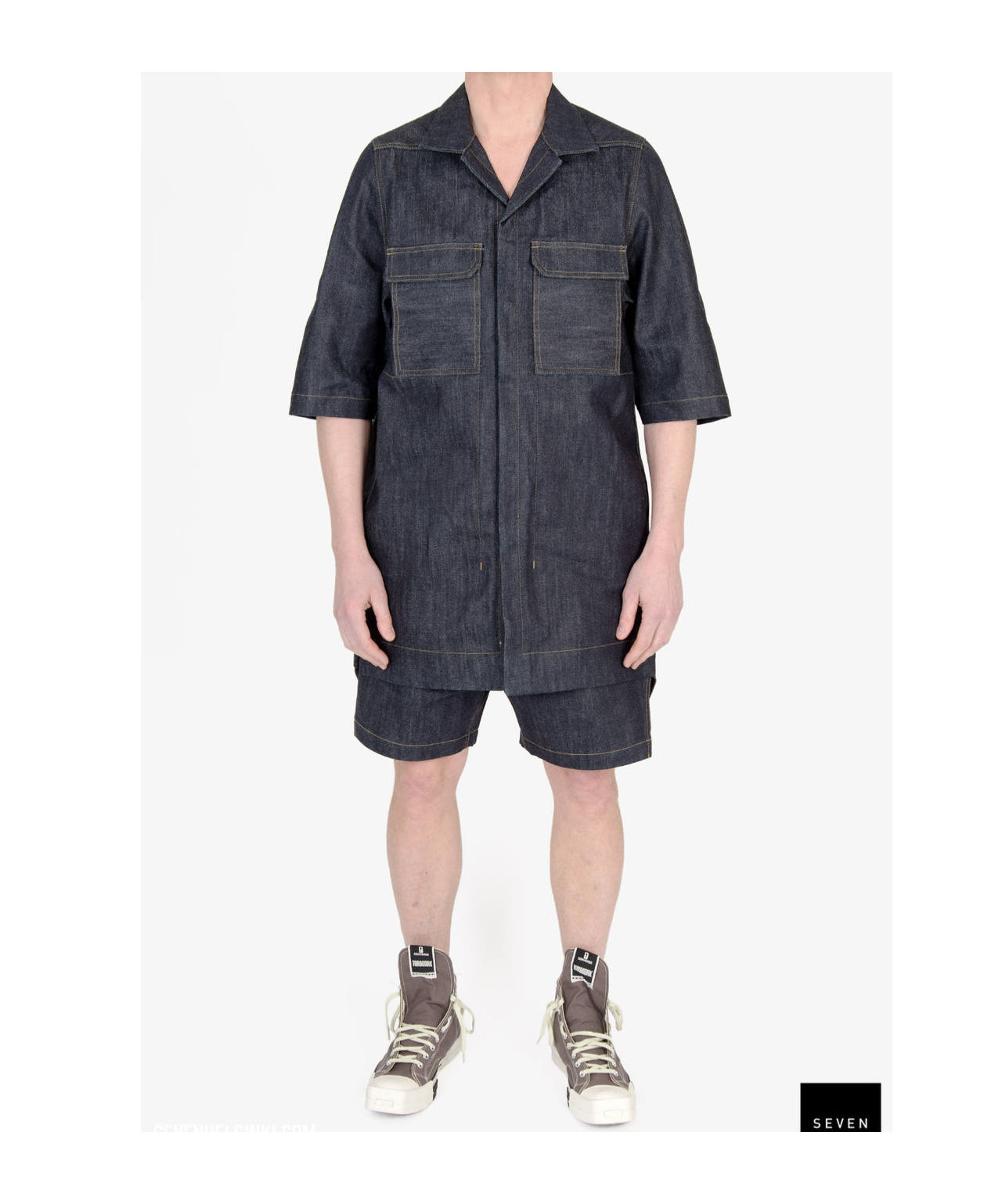 Rick Owens Drkshdw Drkshdw By Rick Owens Overshirt In Denim In Black