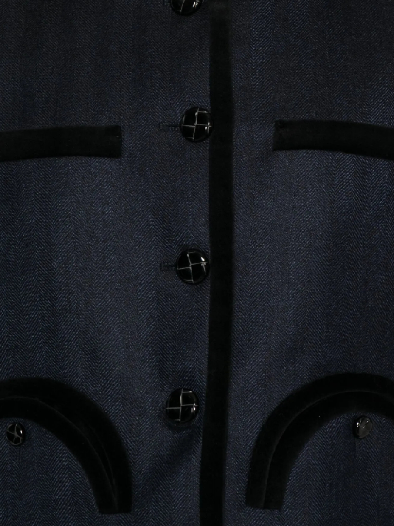 Blazé Milano Maine Shamo Velvet-trimmed Wool Jacket In Blue