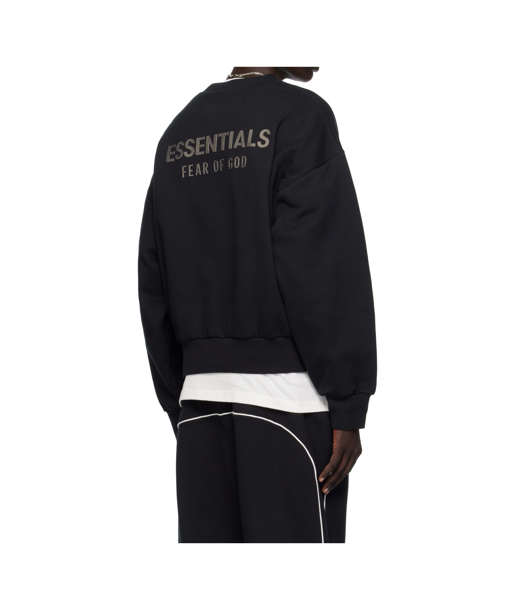 Essentials Round-neck Logo Sweatshirt In Black