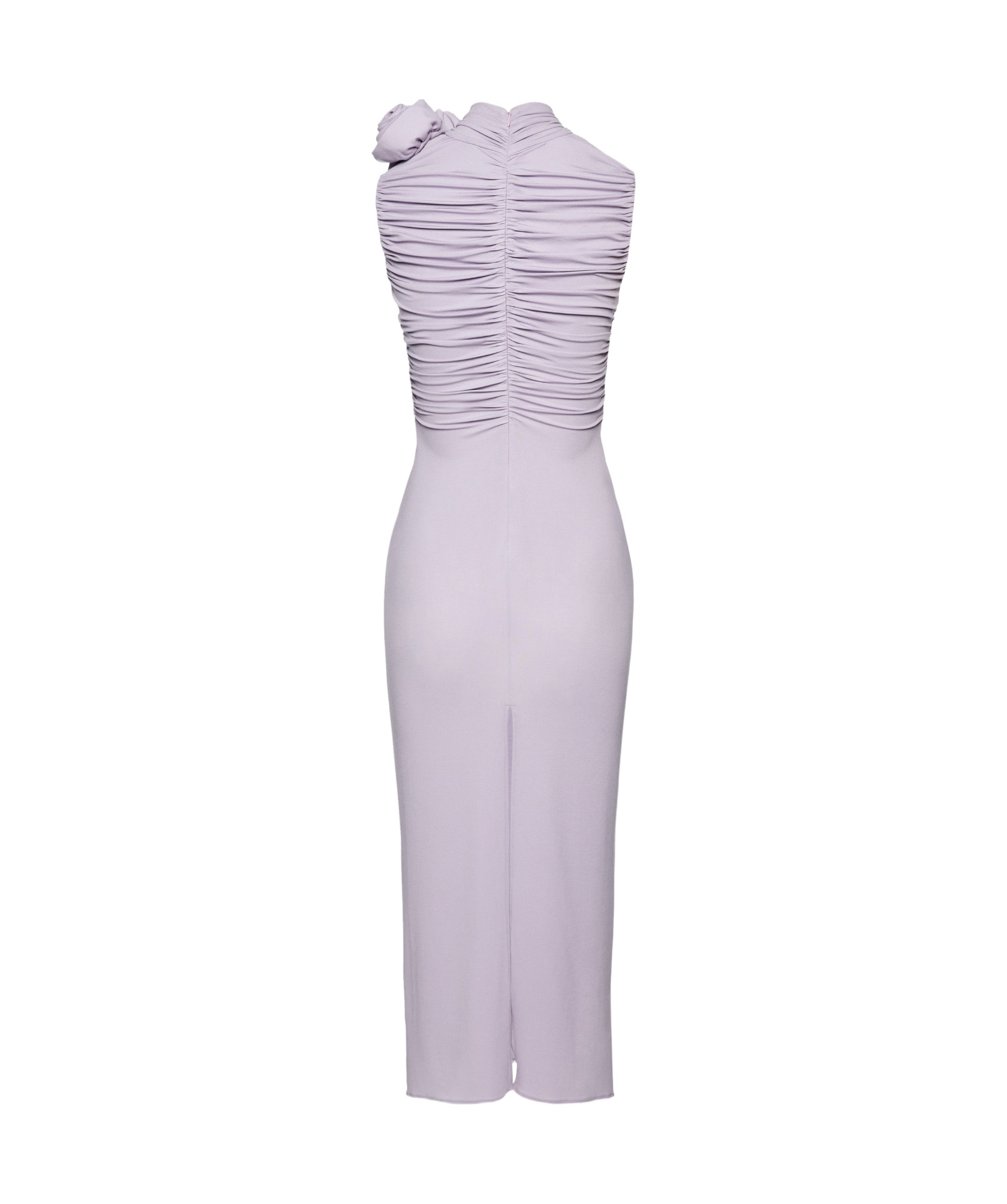 Magda Butrym Magda Burtym Ruched Mock Neck Midi Dress In Purple