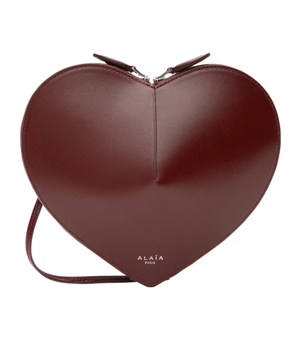 Alaïa Maroon Le Coeur Crossbody Bag In Red