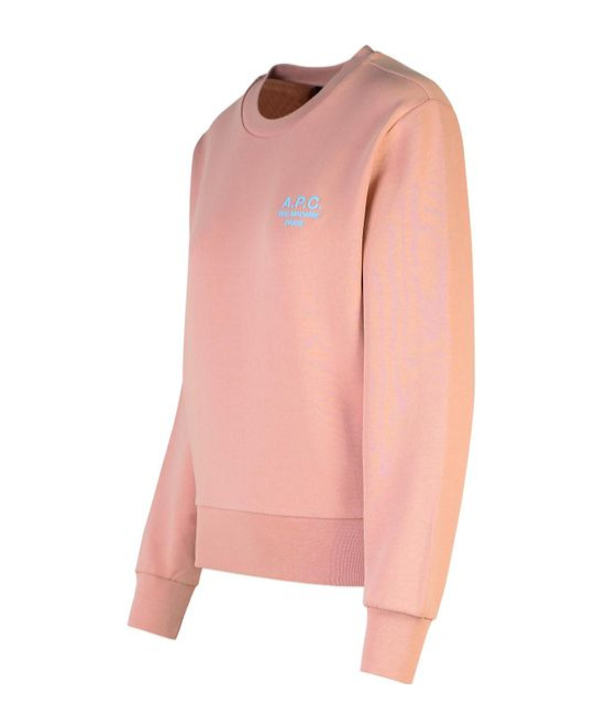 Apc A.p.c. Rue Madame Logo Embroidered Crewneck Sweatshirt In Pink