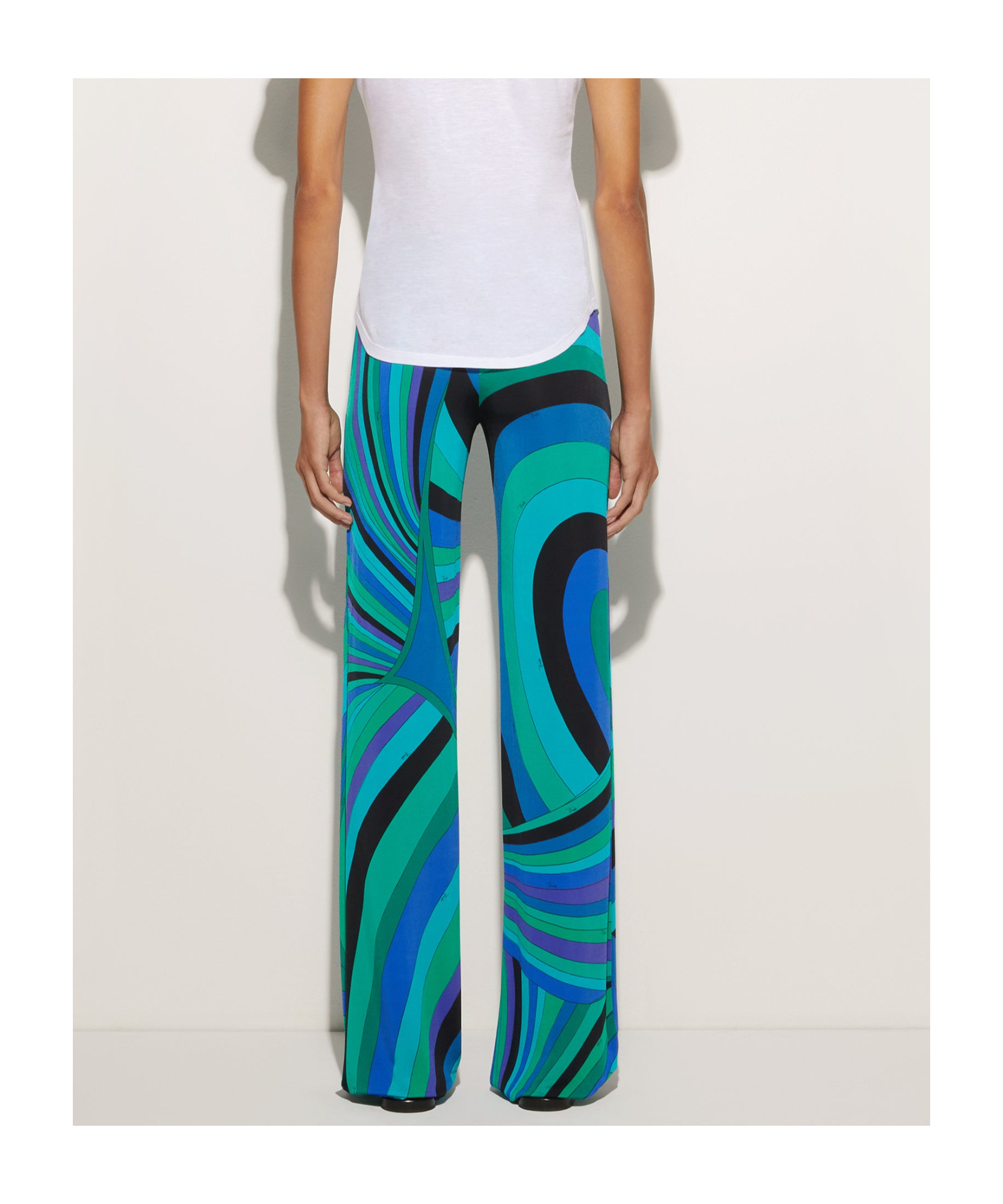 Shop Emilio Pucci Iride-print Trousers In Blue