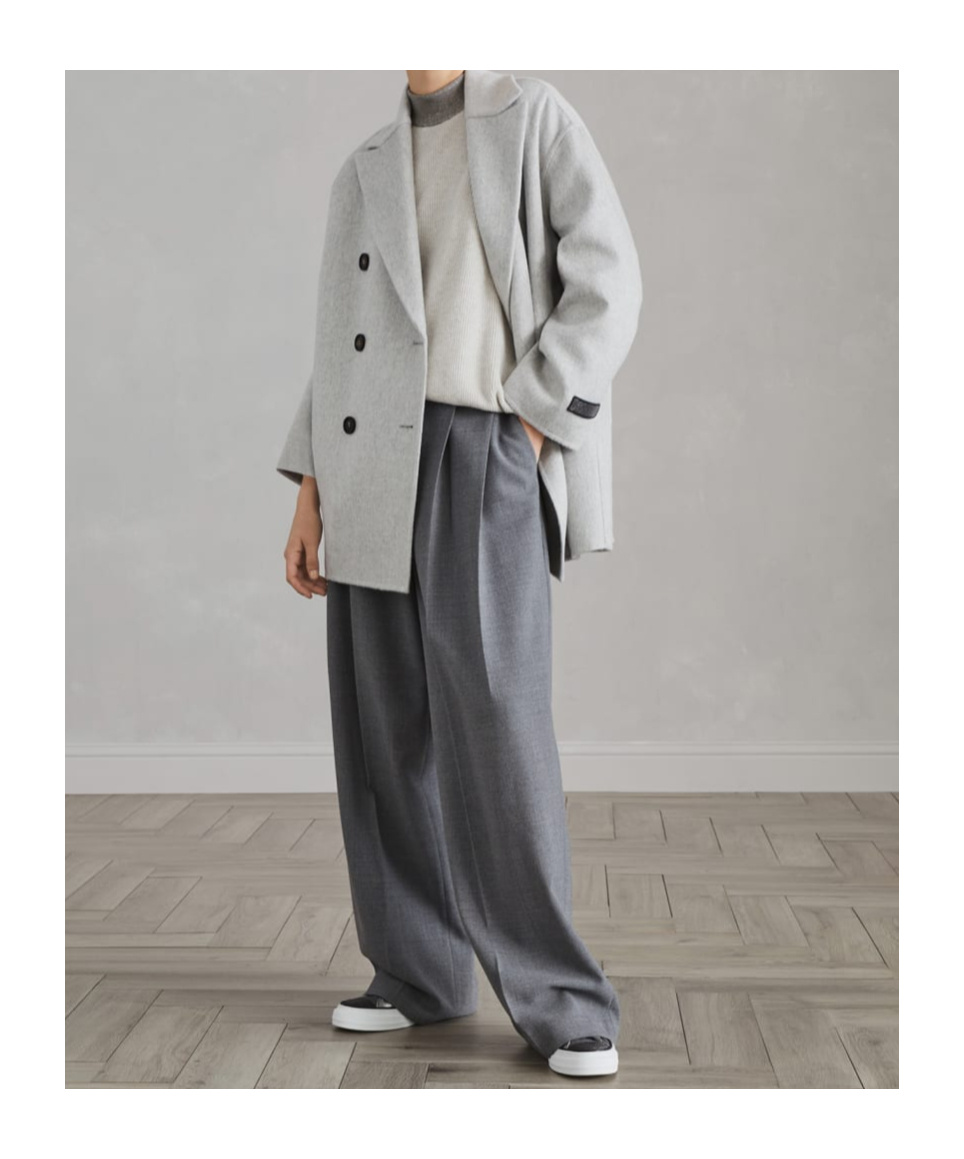 Brunello Cucinelli Mock Neck Long Sleeved Knitted Jumper In Gray