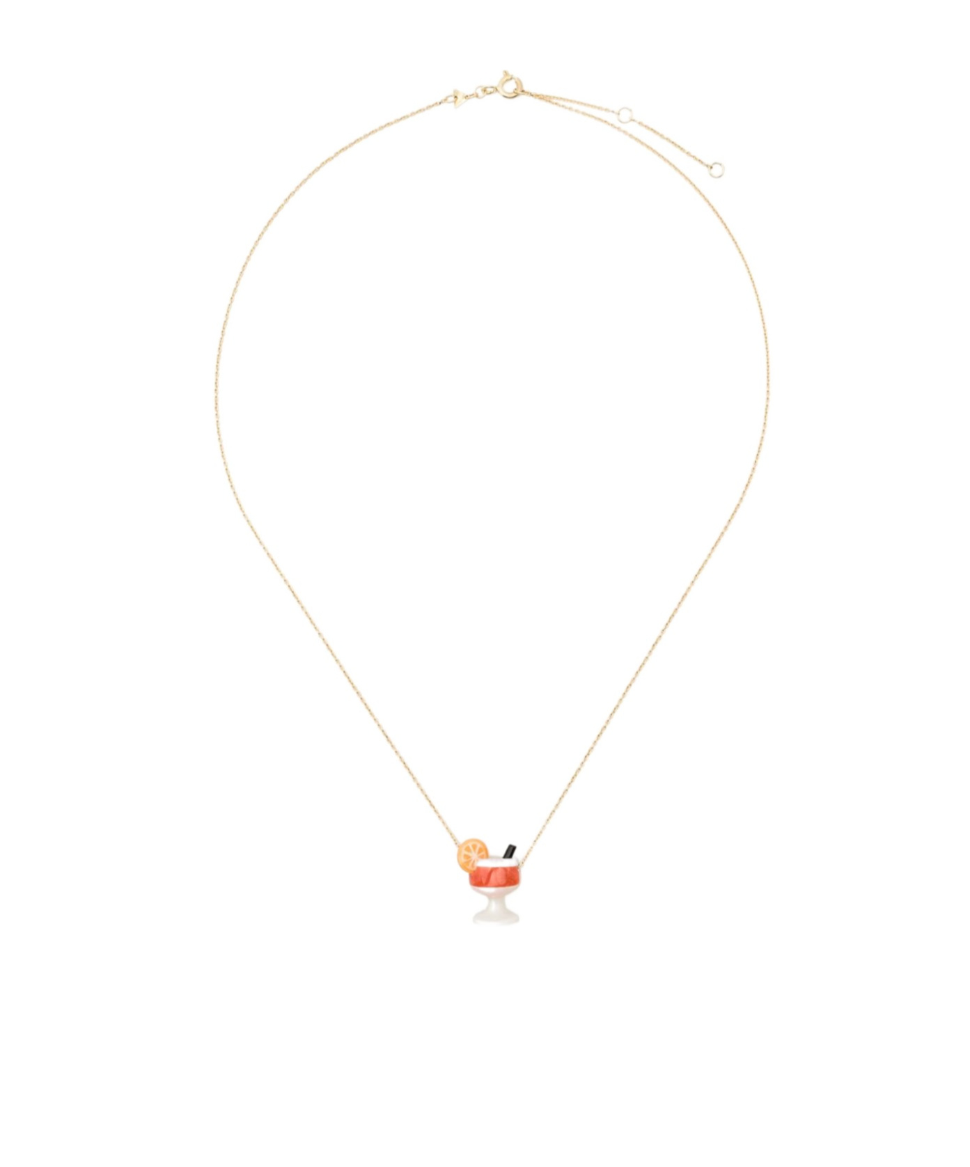 Aliita Cocktail 9kt Charm Necklace With Mother Of Pearl And Coral In White