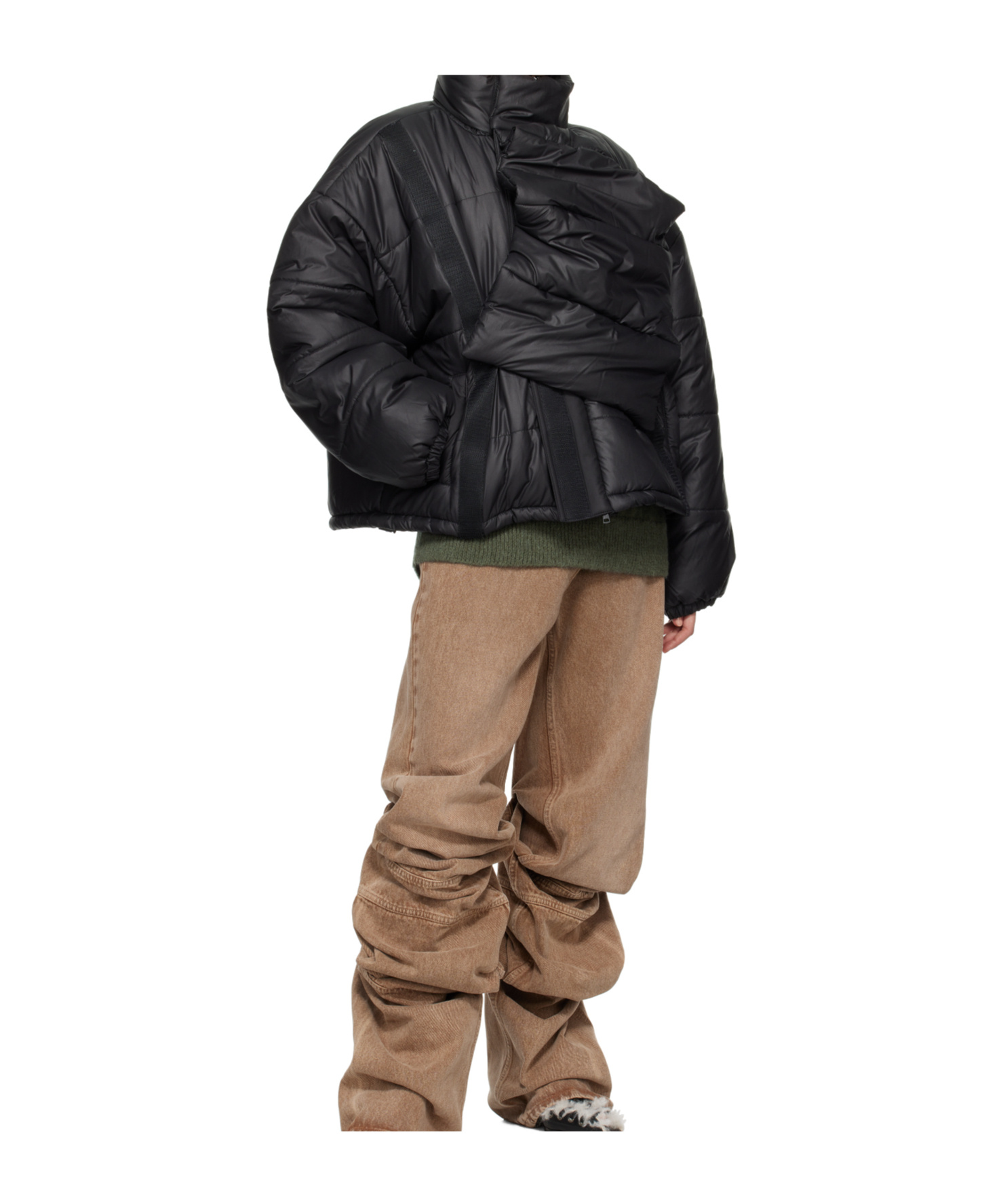Y/project Quilted Puffer Jacket In Black