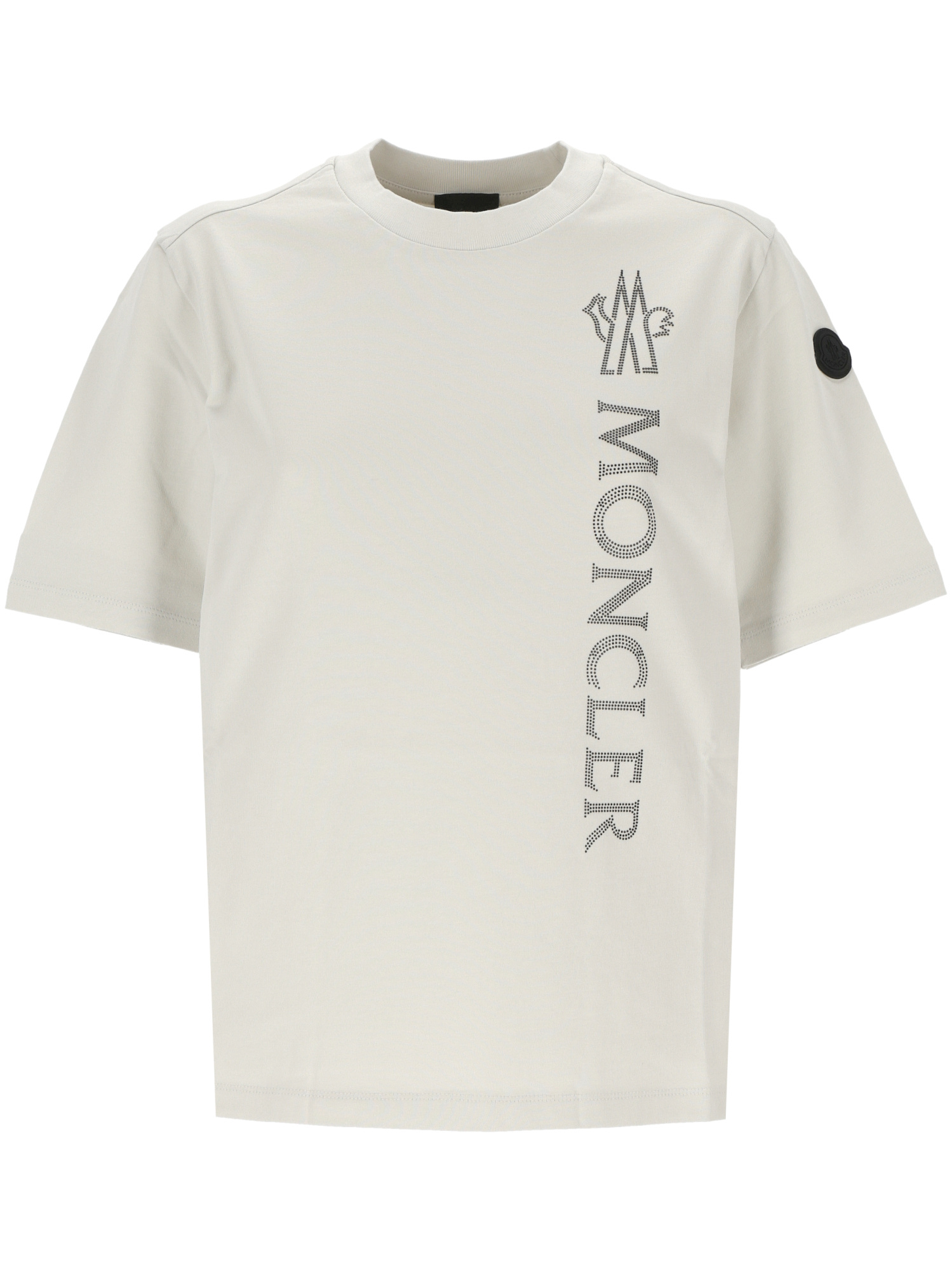 Moncler Logo Embroidered Crewneck T-shirt In Gray