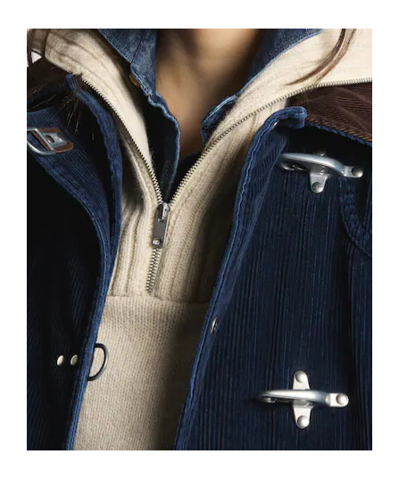 Fay Toggle Fastening Corduroy Jacket In Blue