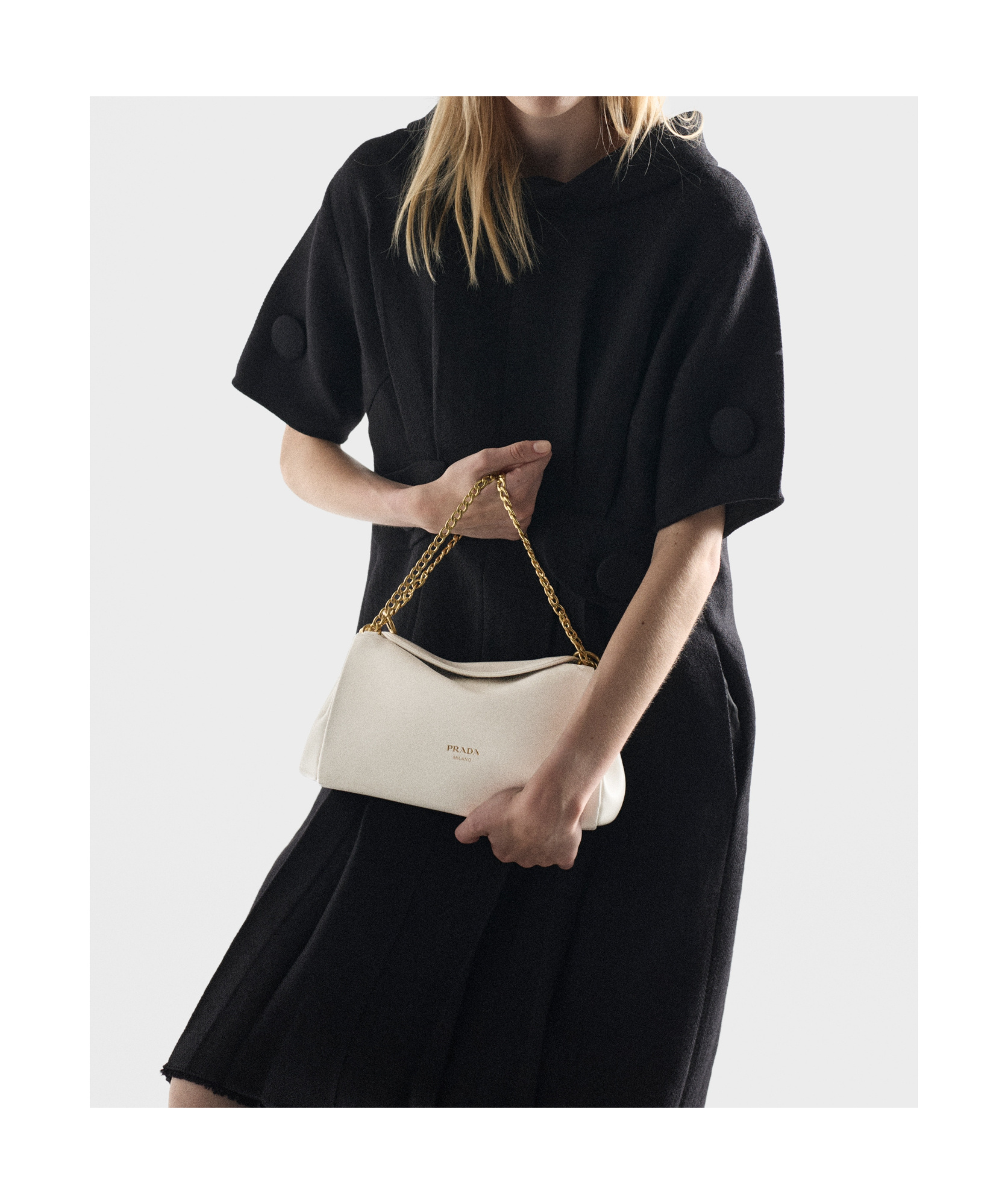 Prada Small Tumulte Bag In Nappa In White
