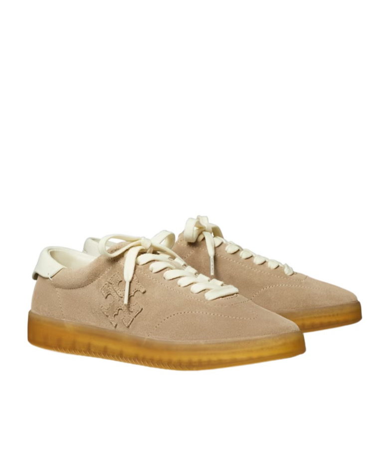 Tory Burch Phoenix Sneaker Contrast Heel Tab Rubber In Brown