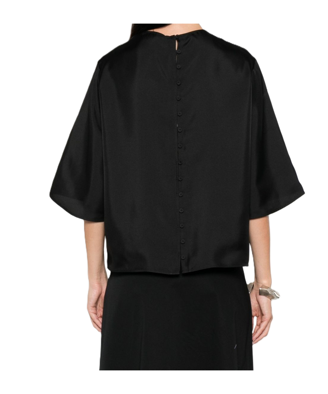 Rohe Short-sleeve Silk Top In Black
