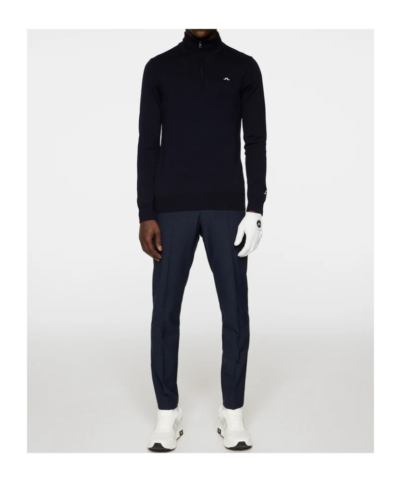 J. Lindeberg Long Sleeve Logo Knit Sweater In Black