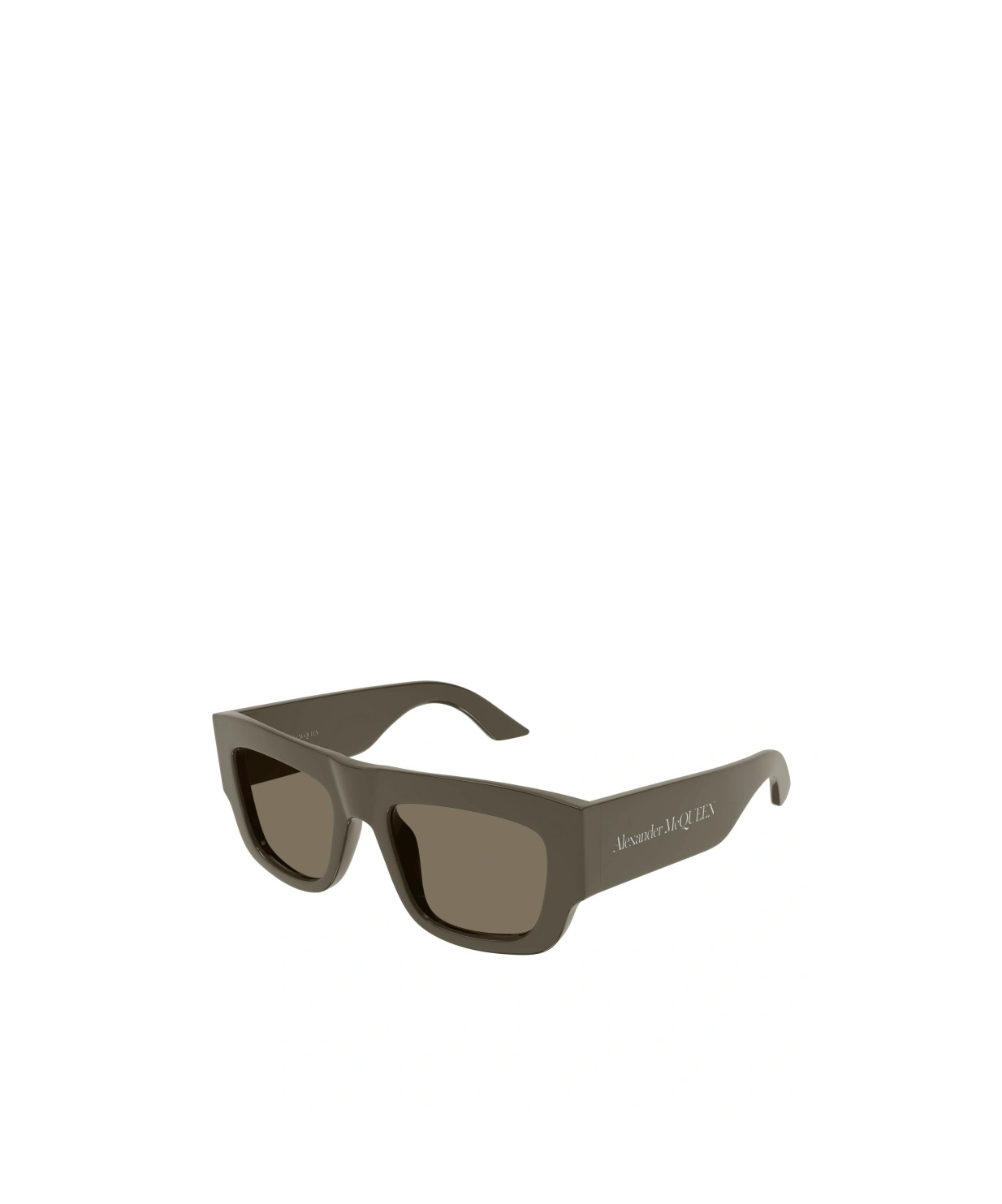 Alexander Mcqueen Logo-engraved Square-frame Sunglasses In Brown
