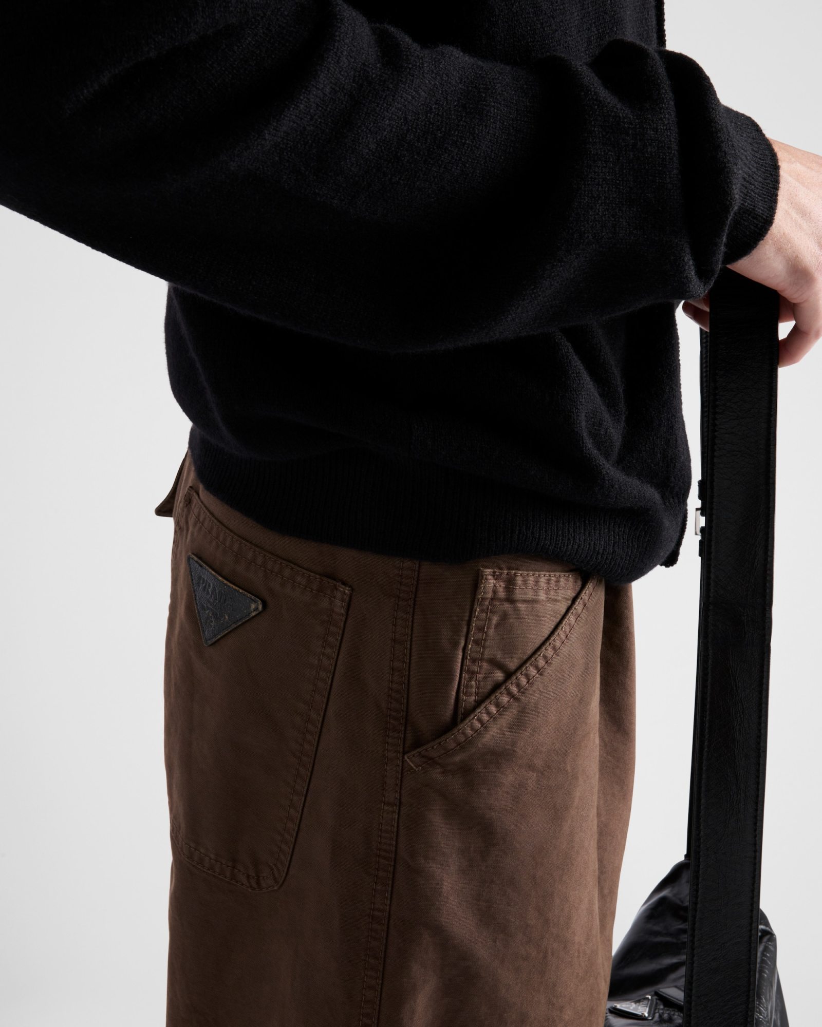 Prada Cotton Chino Trousers In Green