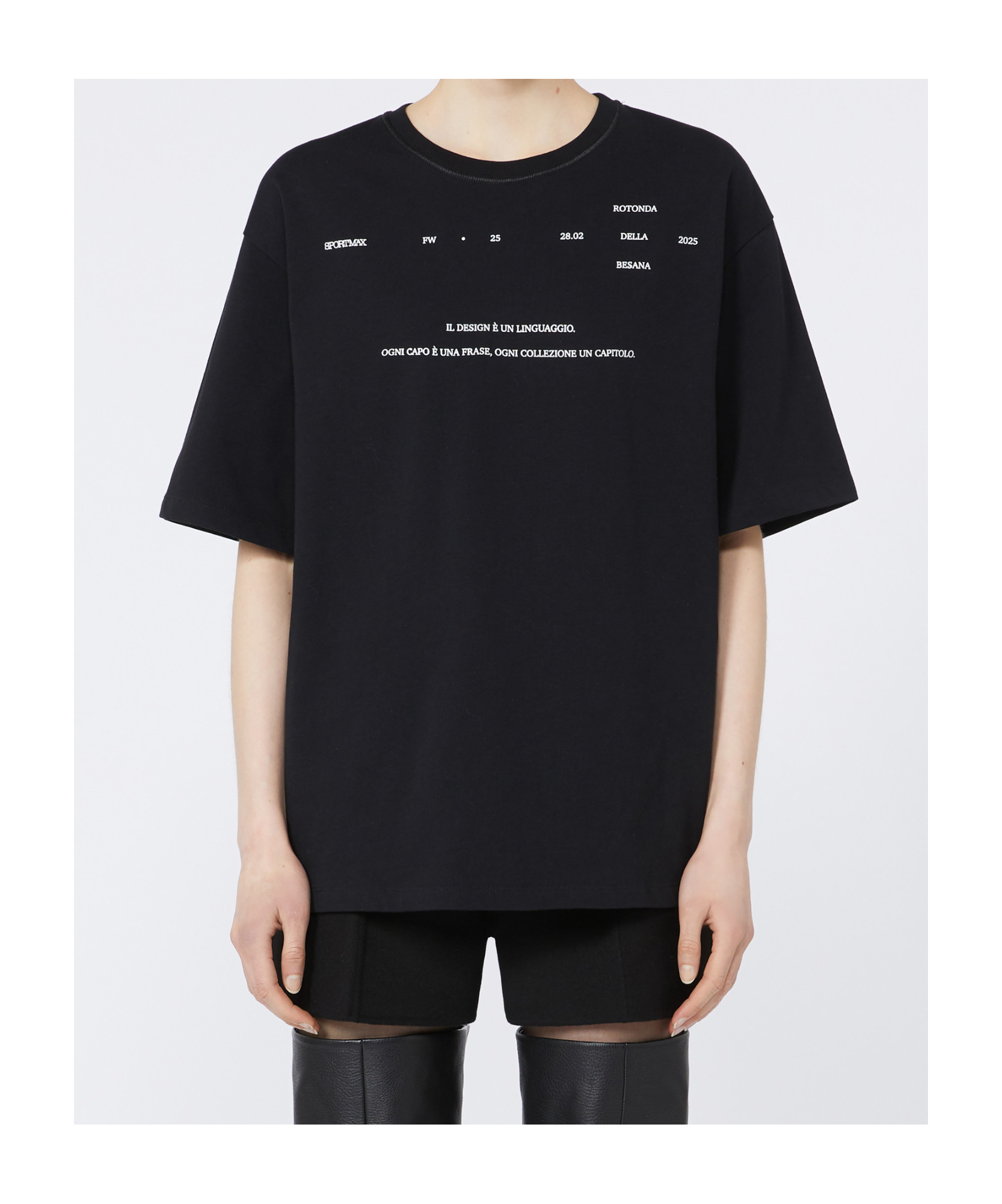 Sportmax Crew Neck T-shirt In Black