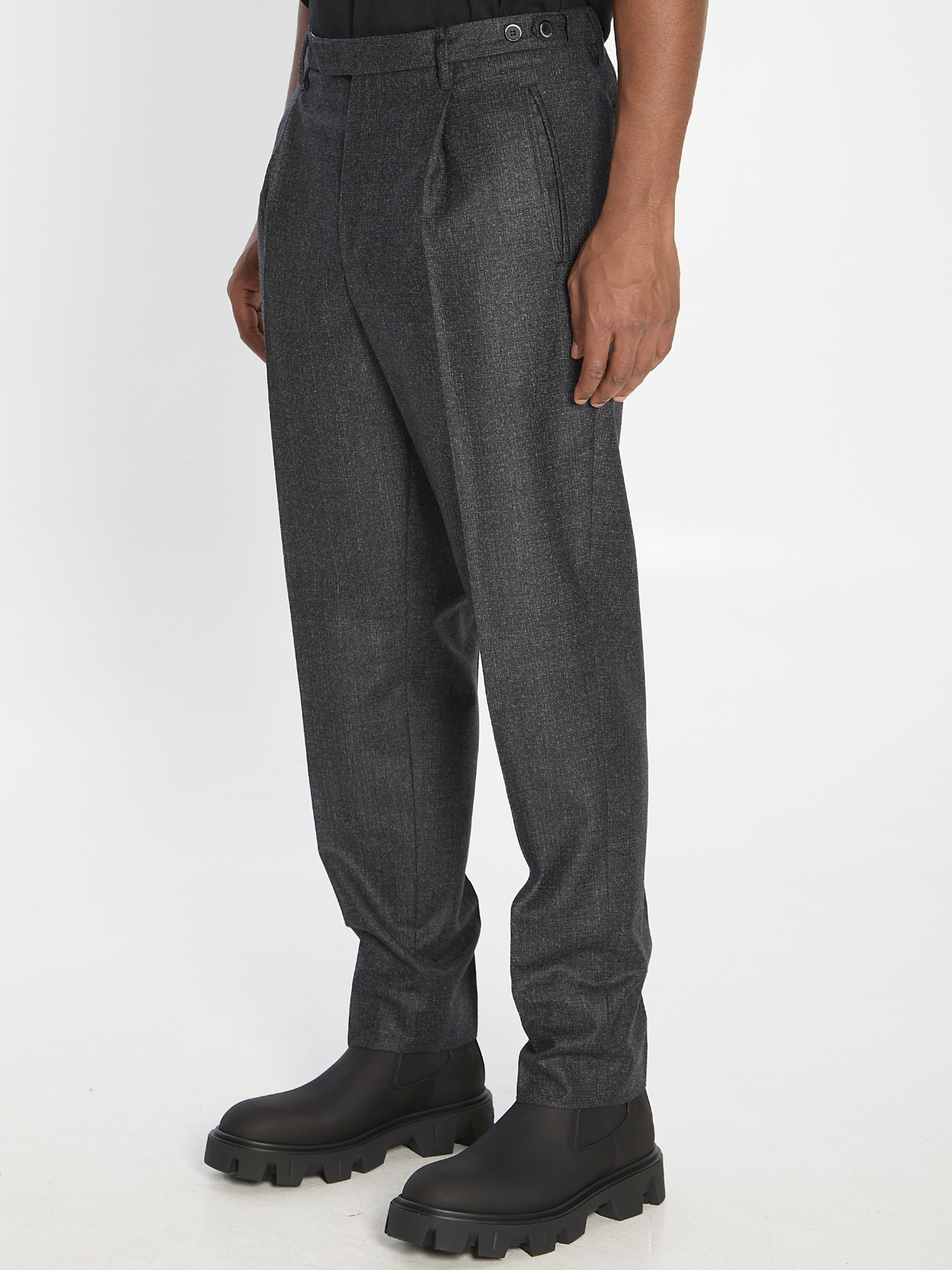 Barena Venezia Straight Leg Trousers With Back Pockets And Belt Loops In Gray