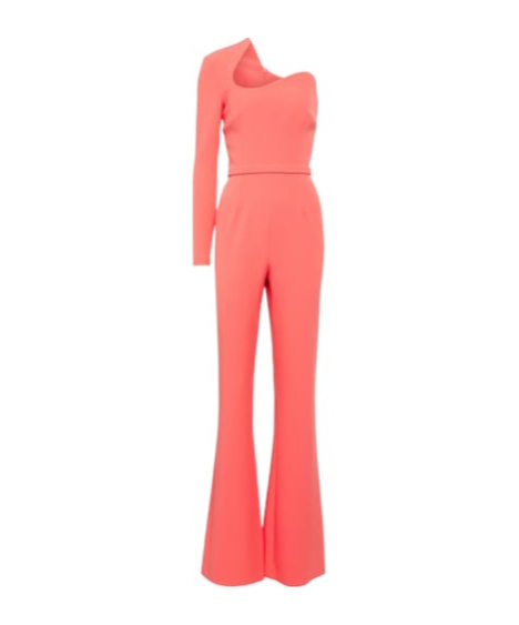 Safiyaa London Jonal One-shoulder Crêpe Jumpsuit In Pink