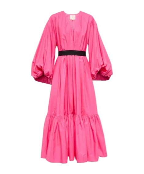Roksanda Zaineb Belted Poplin Gown In Pink