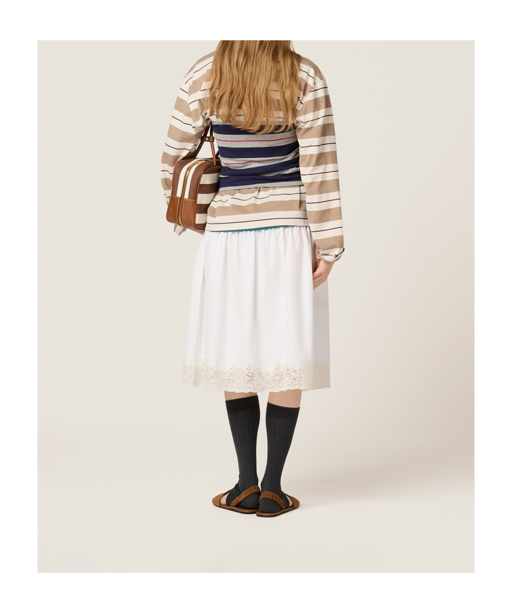 Miu Miu Striped Jersey Bustier Top