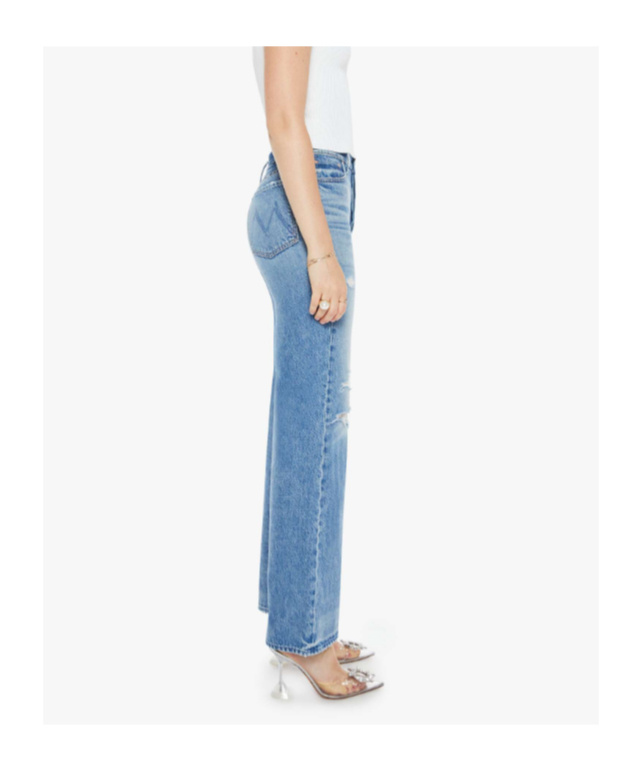 Mother The Rambler Sneak High-waisted Pants In Blue In Medium Blue Washed