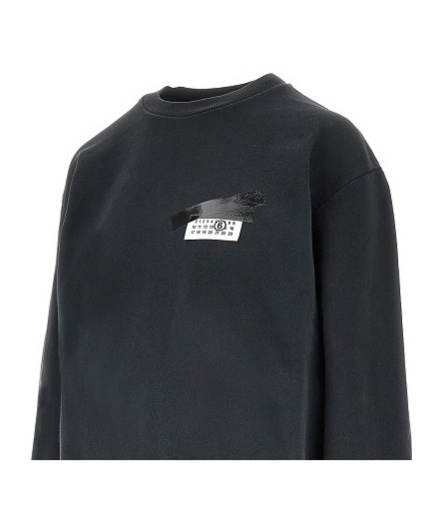 Mm6 Maison Margiela Long-sleeved Sweatshirt In Black