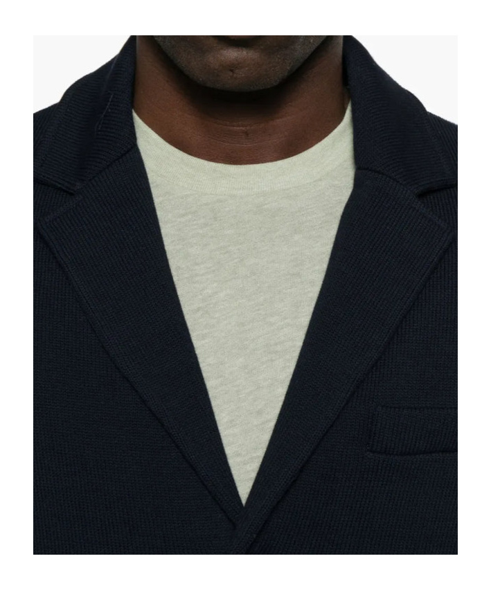 Eleventy Single-breasted Knitted Blazer In Black