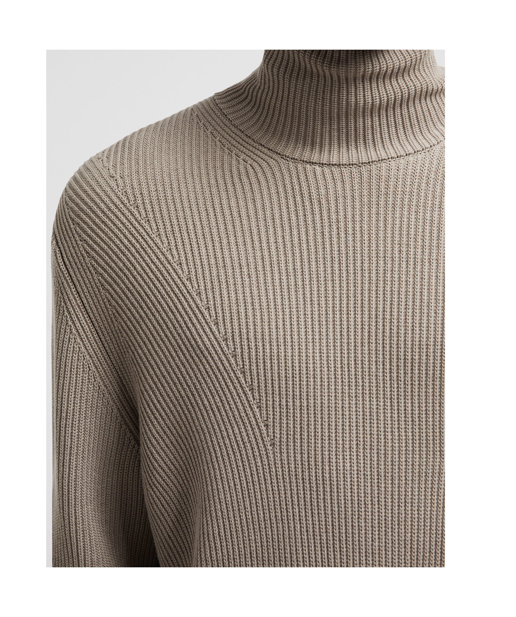 Moncler Logo Patch Turtleneck Knit Jumper In Gray