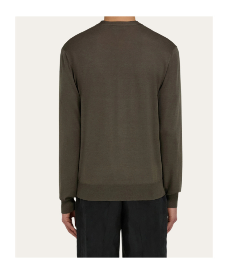 Ferragamo Silk Blend Cardigan In Brown