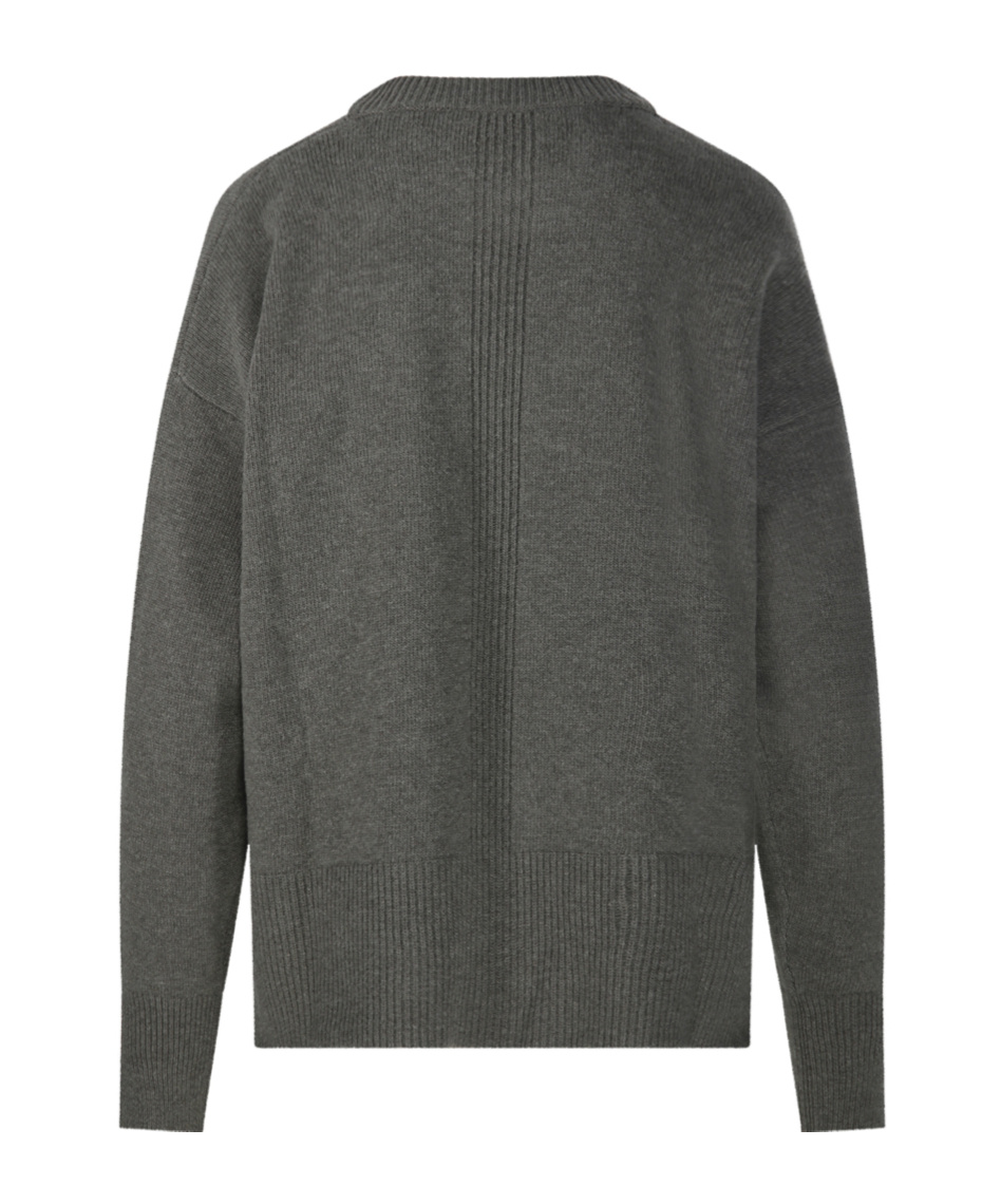 Roberto Collina Ribbed-hem Crew-neck Sweater In Gray