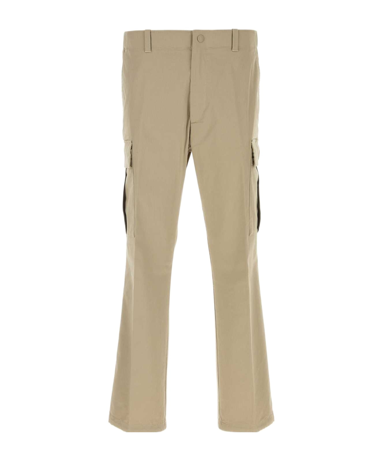 Moncler Beige Stretch Cotton Cargo Pant In Nude