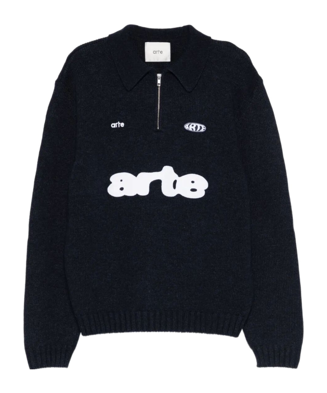 Arte Antwerp Half-zip Long-sleeves Polo Shirt In Blue