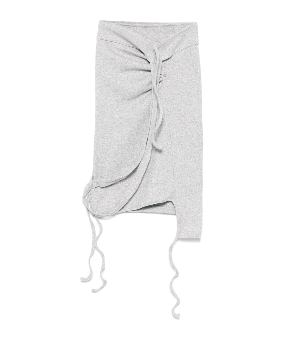 Ottolinger Ribbed Mini Skirt With Asymmetric Hem And Deconstructed Straps In White