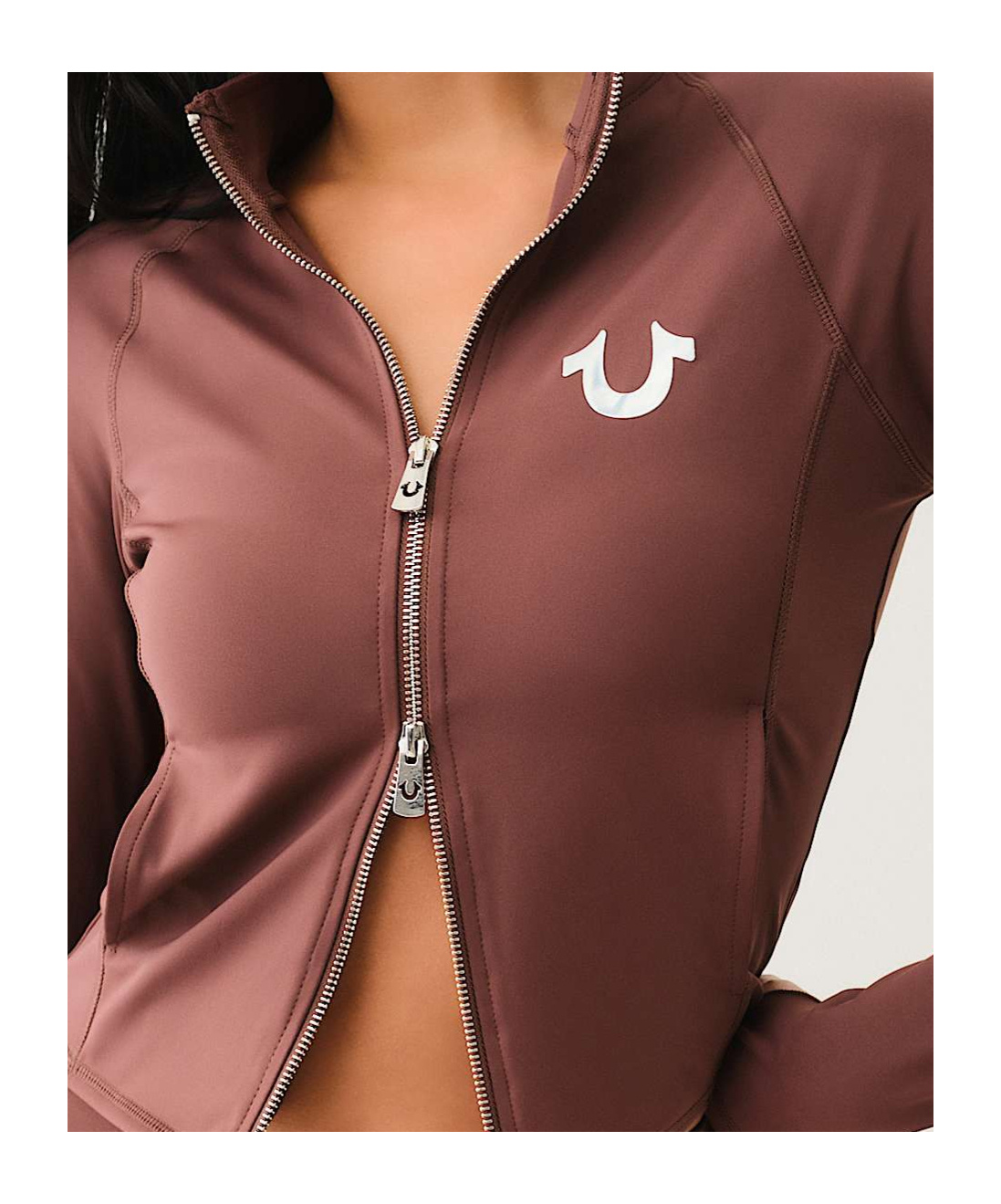 TRUE RELIGION LOGO TWO-WAY ZIP PERFORMANCE JACKET