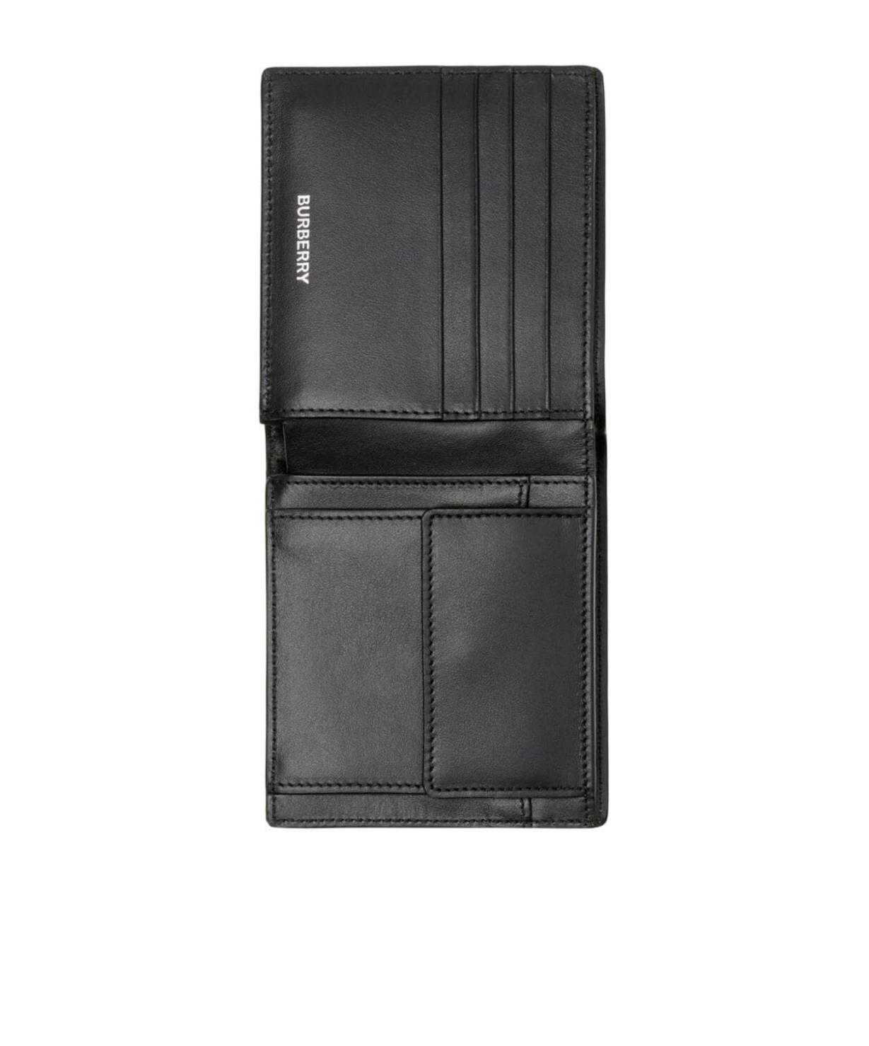 Burberry Beige Bifold Wallet With Check Motif In Techno Fabric In Green